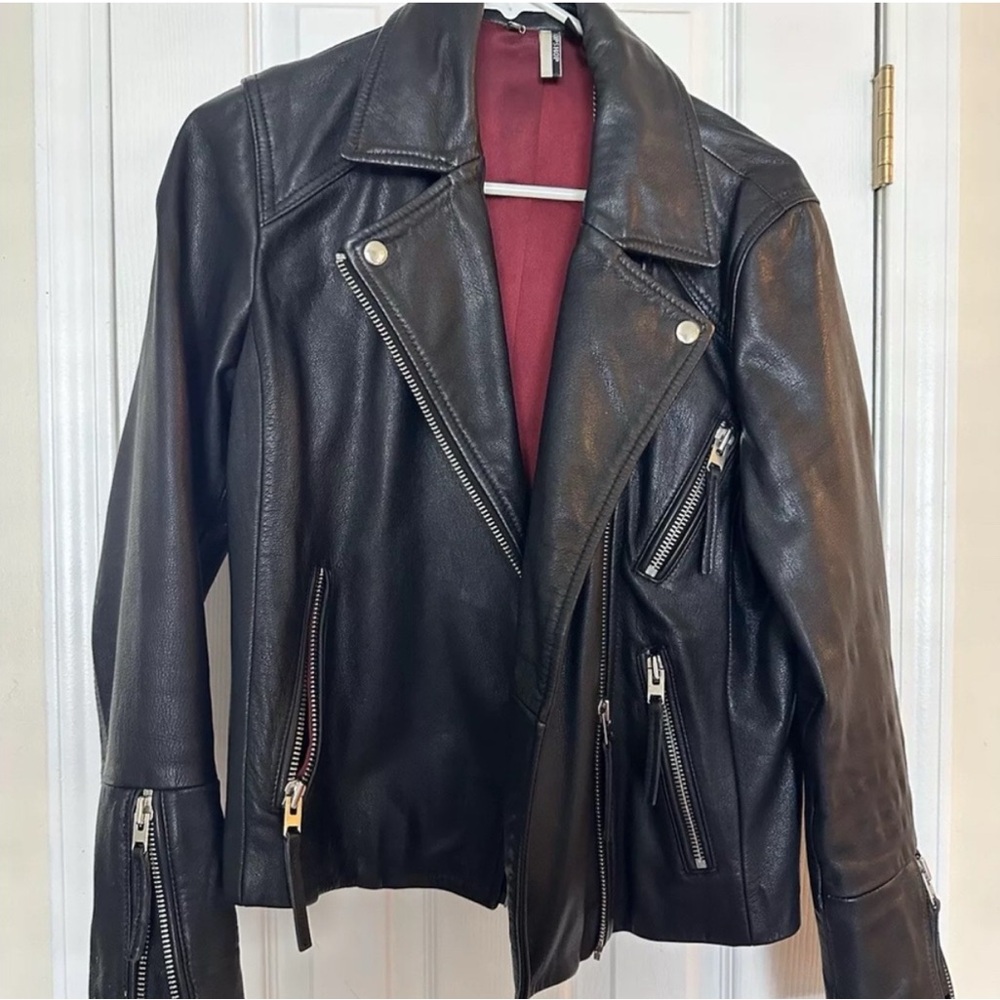 Top shop Black Leather Biker Jacket
